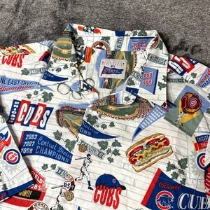 Reyn Spooner x Chicago Cubs Mens Shirt 2XL Hawaiian Button Up All Over Print MLB